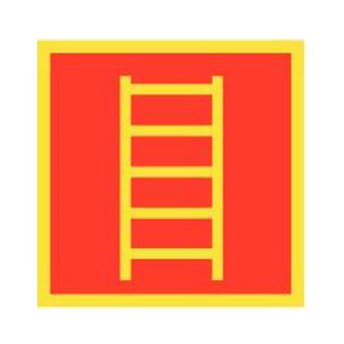 Ladder/flame pictogram, phosphorescent