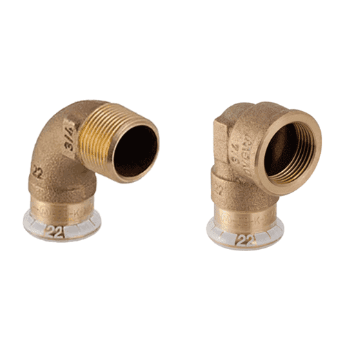 Mapress copper, adaptor bend 90°